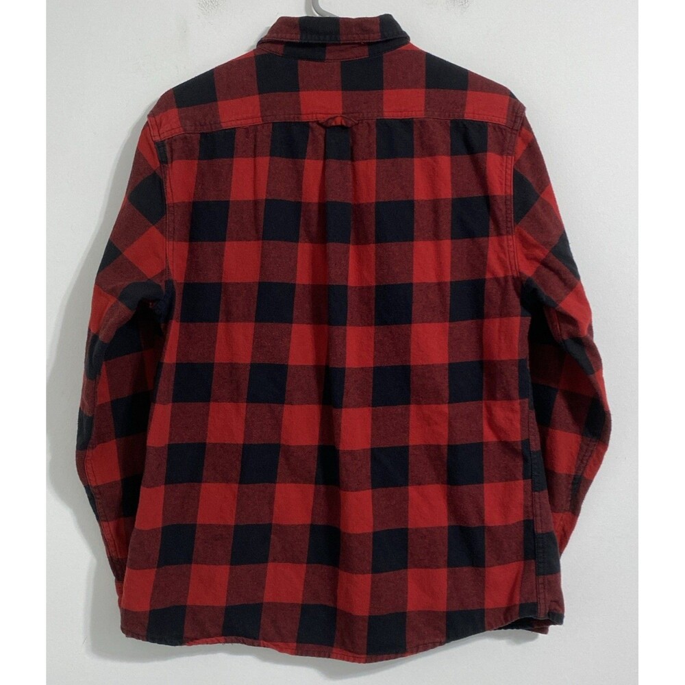 Eddie Bauer Shirt Men’s M Black Red Buffalo Check Plaid Flannel Gorpcore Cozy - Picture 3 of 11